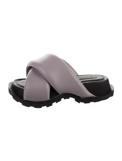 Pre-owned Jil Sander Leather Slingback Sandals In Gray