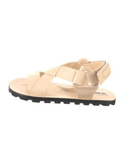 Pre-owned Jil Sander Leather Slingback Sandals In Neutral