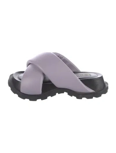 Pre-owned Jil Sander Leather Slingback Sandals In Purple