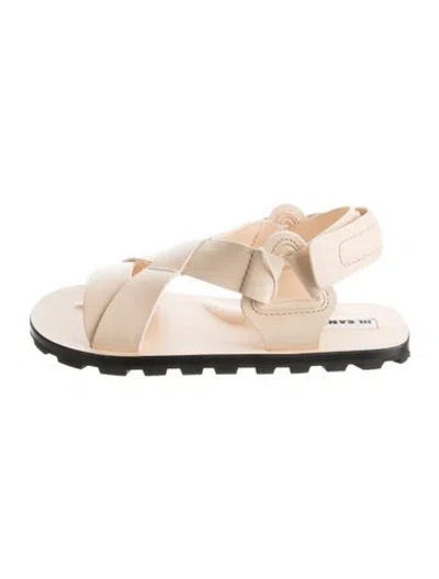 Pre-owned Jil Sander Leather Slingback Sandals W/ Tags In Neutral