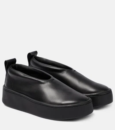 Jil Sander Leather Slip-on Sneakers In Multicoloured