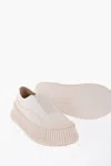 Jil Sander Leather Slip-on Sneakers With Platform Sole In Grey
