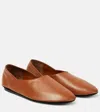 Jil Sander Leather Ballet Flats In Hazel