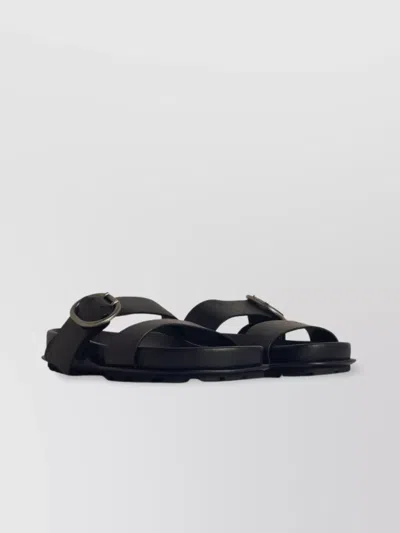 Jil Sander Leather Slippers Buckle Detail Open Toe