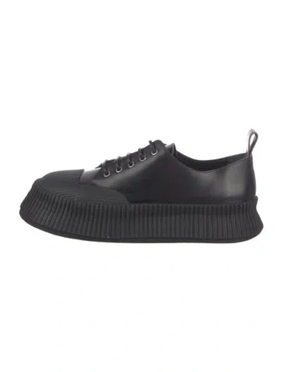 Pre-owned Jil Sander Leather Sneakers In Black