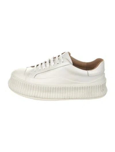 Pre-owned Jil Sander Leather Sneakers In Neutral