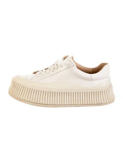 Pre-owned Jil Sander Leather Sneakers In Neutral