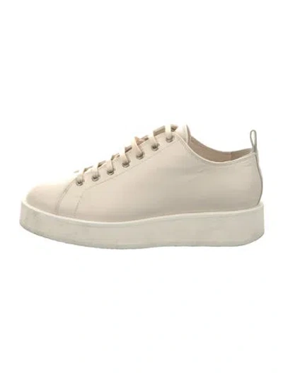 Pre-owned Jil Sander Leather Sneakers In Neutral