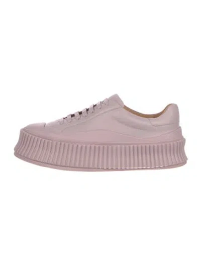 Pre-owned Jil Sander Leather Sneakers In Pink