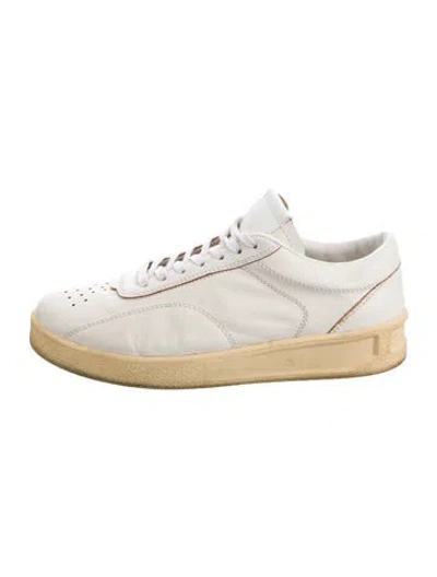 Pre-owned Jil Sander Leather Sneakers In White