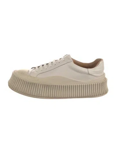 Pre-owned Jil Sander Leather Sneakers In White