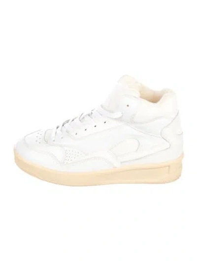 Pre-owned Jil Sander Leather Sneakers In White