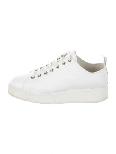 Pre-owned Jil Sander Leather Sneakers In White