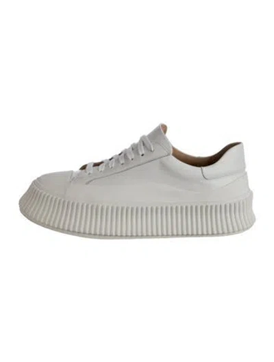 Pre-owned Jil Sander Leather Sneakers In White