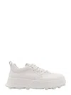 Jil Sander Men Leather Sneakers With Perforated Toe In White