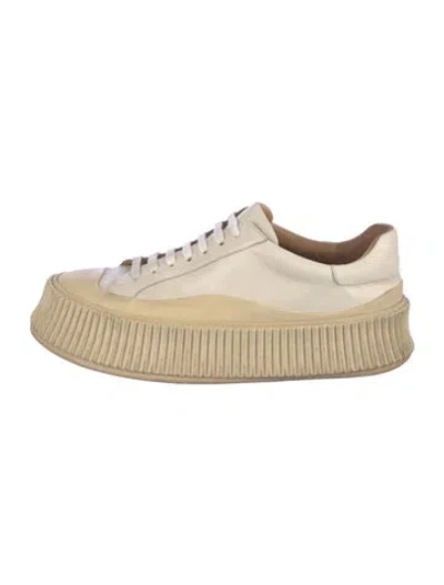 Pre-owned Jil Sander Leather Sneakers In Yellow