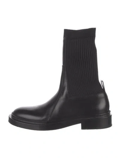 Pre-owned Jil Sander Leather Sock Boots In Black
