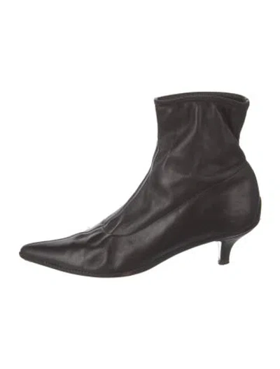 Pre-owned Jil Sander Leather Sock Boots In Black