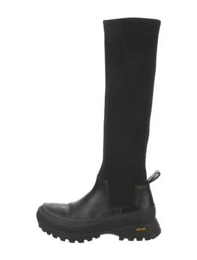 Pre-owned Jil Sander Leather Sock Boots In Black