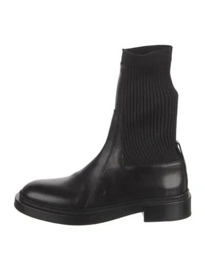 Pre-owned Jil Sander Leather Sock Boots In Black