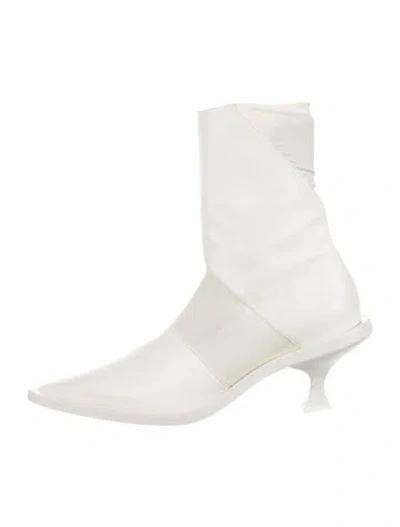 Pre-owned Jil Sander Leather Sock Boots In Neutral