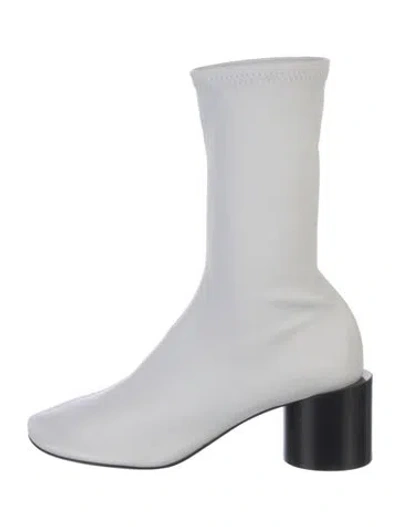 Pre-owned Jil Sander Leather Sock Boots In White