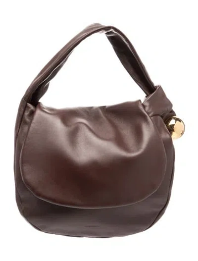 Pre-owned Jil Sander Leather Sphere Medium In Brown