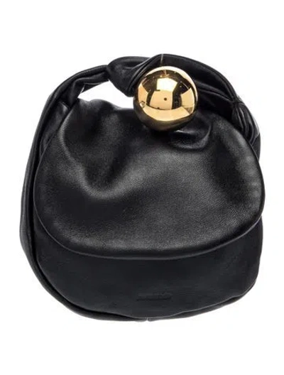 Pre-owned Jil Sander Leather Sphere Small In Black