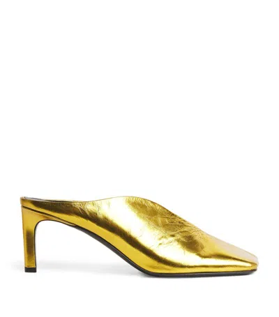 Jil Sander Leather Square-toe Mules 40 In Yellow