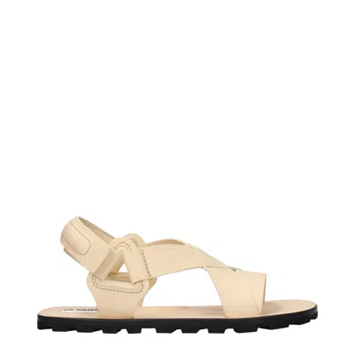 Jil Sander Leather Strap-on Men's Sandals In Neutral