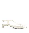 Jil Sander Leather Strappy Heeled Sandals 35 In White
