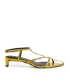 Jil Sander Leather Strappy Heeled Sandals 35 In Yellow