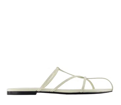 Jil Sander Leather Strappy Sandal In White