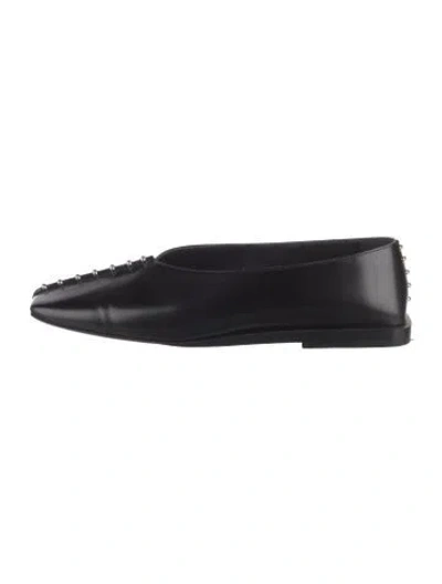 Pre-owned Jil Sander Leather Studded Accents Ballet Flats In Black