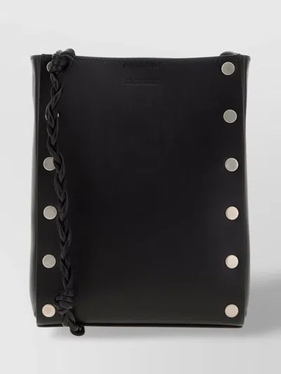 Jil Sander Leather Tangle Crossbody Bag In Black
