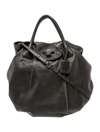 Pre-owned Jil Sander Leather Top Handle Bag In Black