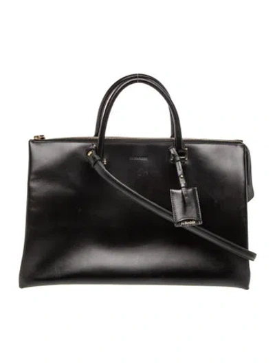 Pre-owned Jil Sander Leather Top Handle Bag In Black