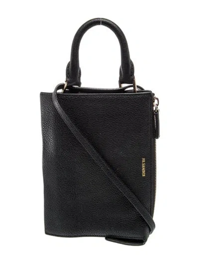 Pre-owned Jil Sander Leather Top Handle Bag In Black