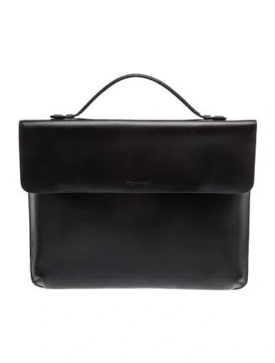 Pre-owned Jil Sander Leather Top Handle Bag In Black