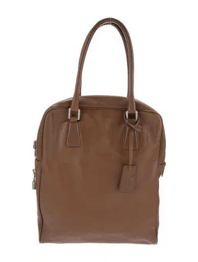 Pre-owned Jil Sander Leather Top Handle Bag In Brown