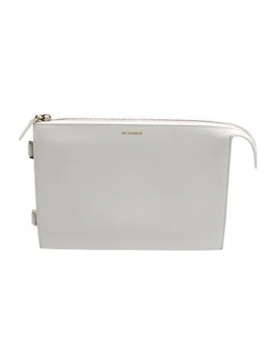 Pre-owned Jil Sander Leather Top Handle Bag In Gray