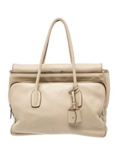 Pre-owned Jil Sander Leather Top Handle Bag In Neutral