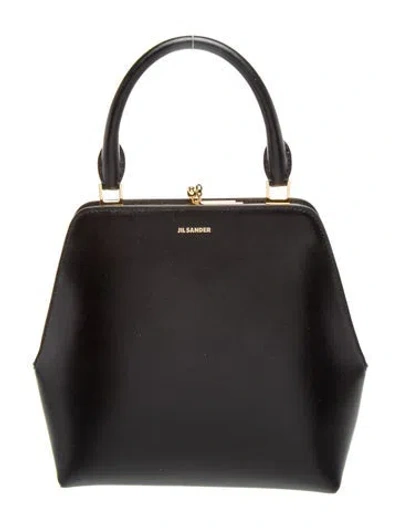 Pre-owned Jil Sander Leather Top Handle Bag W/ Tags In Black