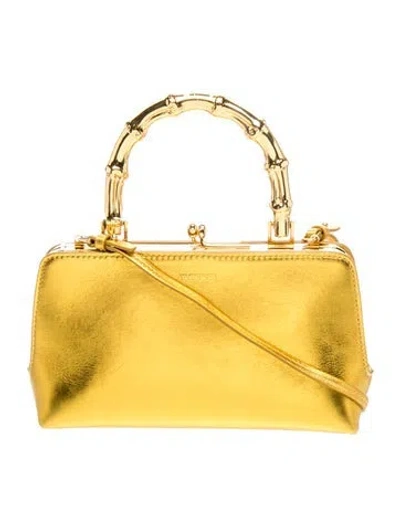 Pre-owned Jil Sander Leather Top Handle Bag In Yellow