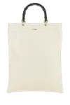 Jil Sander Leather Top Handle Top Handle Bag In Beige