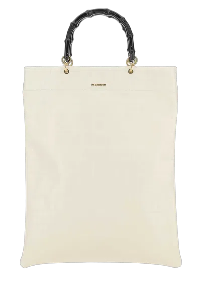 Jil Sander Leather Top Handle Top Handle Bag In Beige