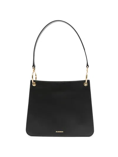 Jil Sander Leather Tote Bag In Black