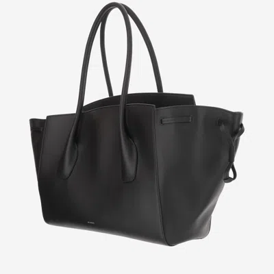 Jil Sander Leather Tote Bag In Black