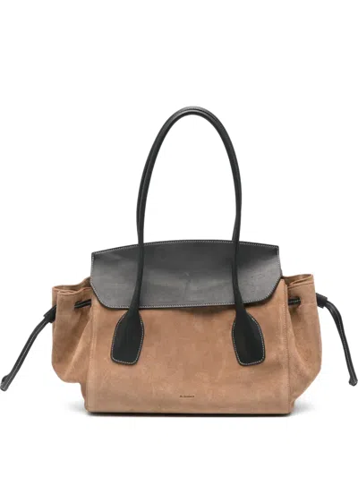 Jil Sander Leather Tote Bag In Brown