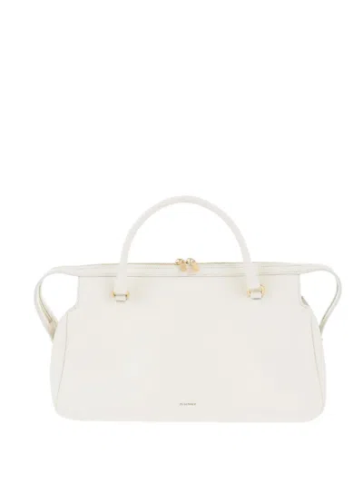 Jil Sander Leather Tote Bag In White